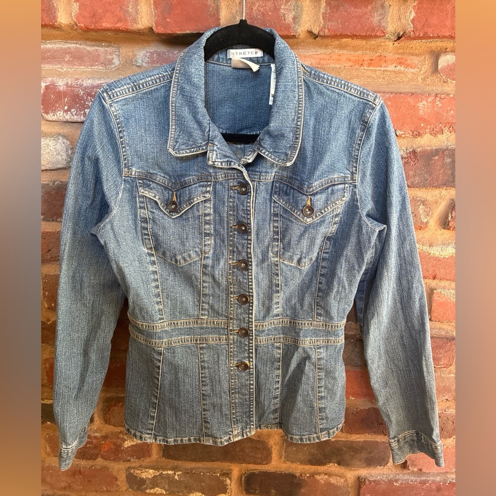 Axcess Stretch - Classic Blue Denim Button Down  -M